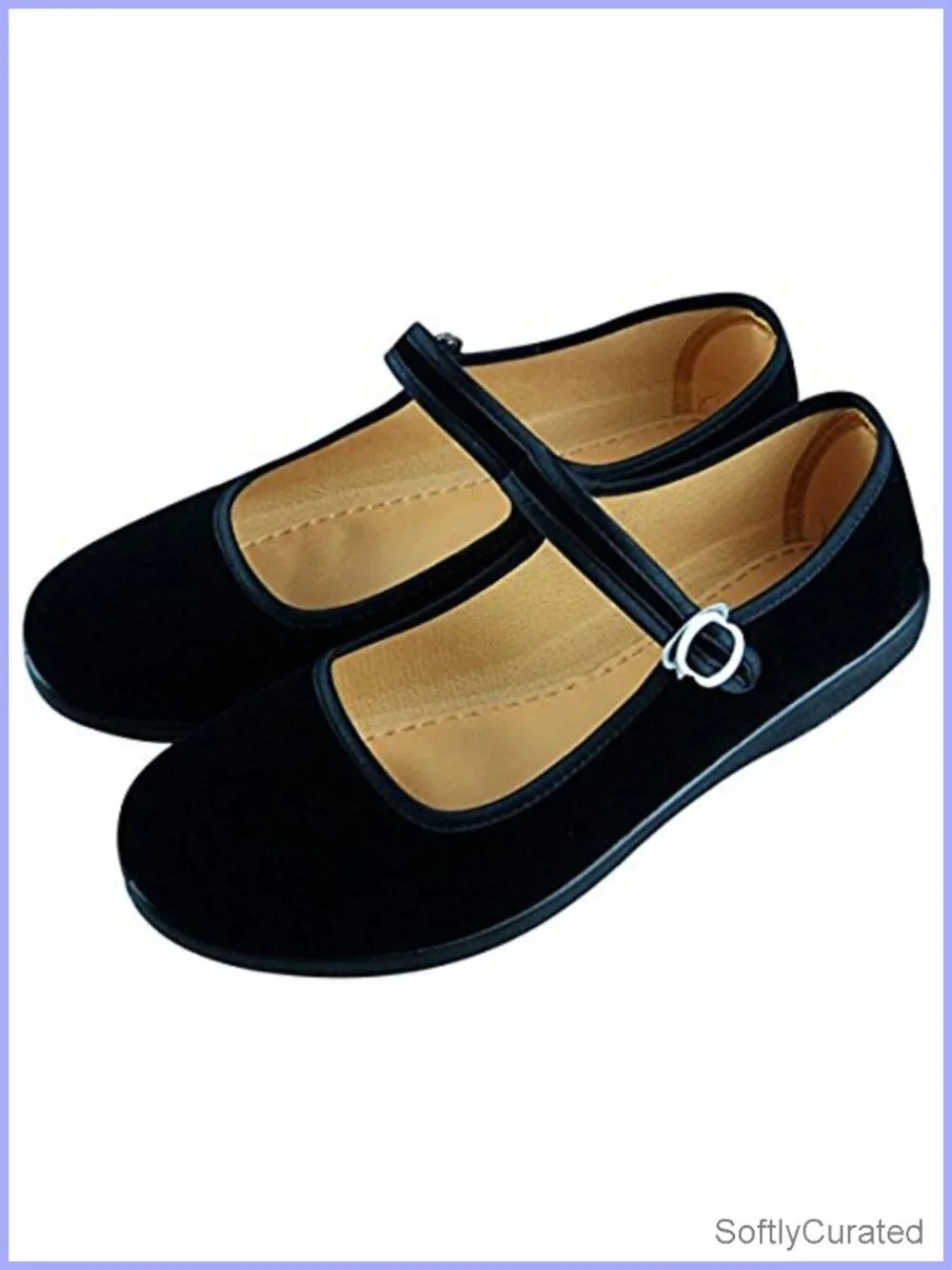 Velvet Mary Jane Flats Cotton Sole Dance Yoga Shoes